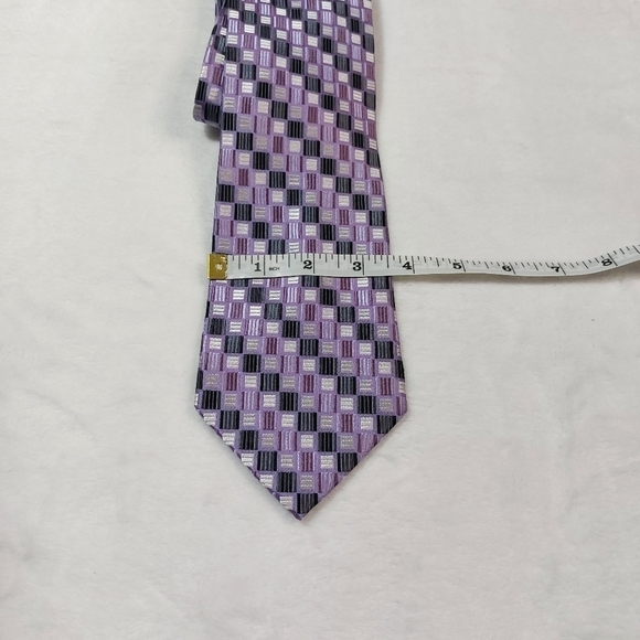BURMA BIBAS PURPLE 100% SILK TIE - Picture 5 of 5